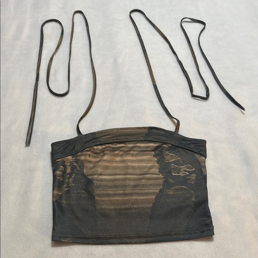 Black and Brown Sheer Tube Top